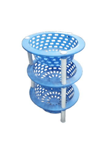 Multipurpose Plastic Storage Vegetable Basket tokri For Kitchen, Rack (3 Layer)