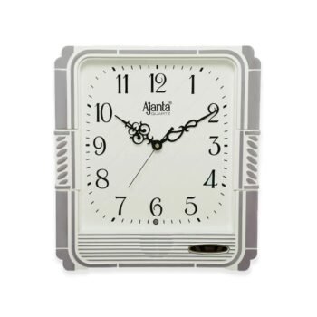 Ajanta Wall Clock | Model No 257 Wall Clock – Classic Musical Quartz Wall Clock – Plain Musical Clock – White