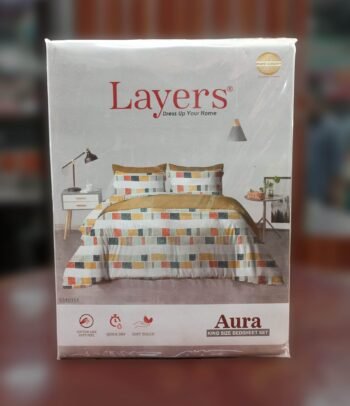 Layers AURA King Size 100% Cotton Bed Sheet Set