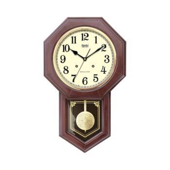 Ajanta Wall Clock | Model No 6027 Wall Clock – Musical Pendulam Clock - Oak Wooden Colour