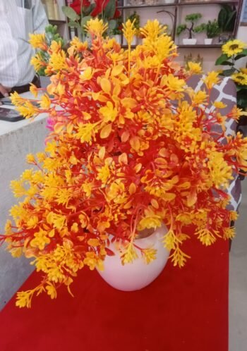 Orange Bonsai Artificial Plant With Pot