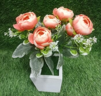 Artificial Rose Peony Flower With Pot