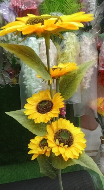 Artificial Sunflower Stick With 5 Sunflower
